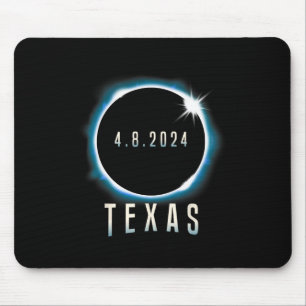 Texas Total Solar Eclipse 2024 Blue April 8 Men Wo Mouse Pad