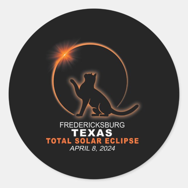 Texas Total Solar Eclipse 2024  Classic Round Sticker (Front)