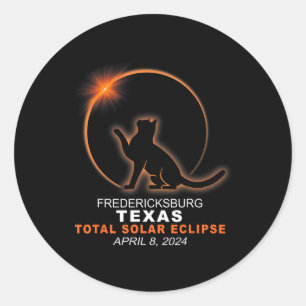Texas Total Solar Eclipse 2024 Classic Round Sticker