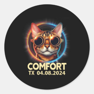 Texas Total Solar Eclipse 2024 Classic Round Sticker