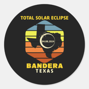 Texas Total Solar Eclipse 2024 Classic Round Sticker