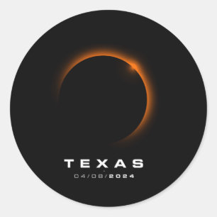 Texas Total Solar Eclipse 2024 Texas Solar Eclipse Classic Round Sticker