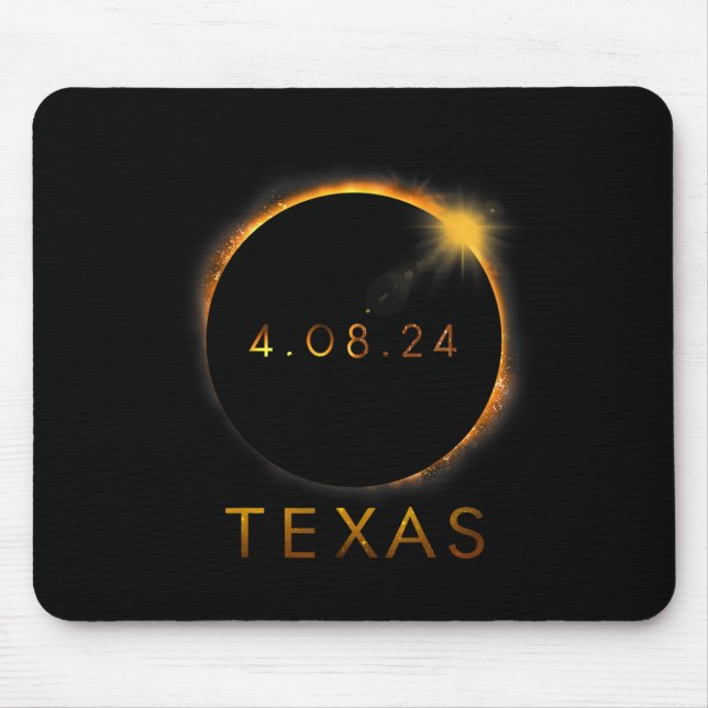 Texas Total Solar Eclipse April 8 2024 Texas Solar Mouse Pad (Front)