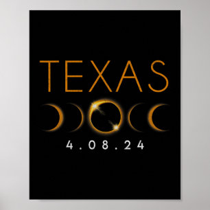 Texas Total Solar Eclipse April 8 2024 Texas Solar Poster