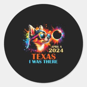Texas Total Solar Eclipse Chihuahua Classic Round Sticker