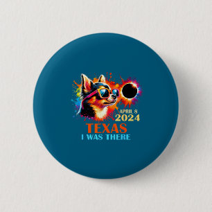 Texas Total Solar Eclipse Chihuahua Illustration 6 Cm Round Badge