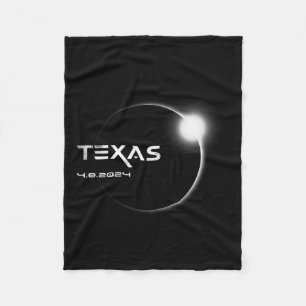 Texas Totality 4.08.2024 Total Solar Eclipse 2024 Fleece Blanket