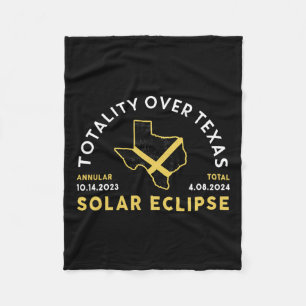Texas Totality Annular Total Solar Eclipse 2024  Fleece Blanket