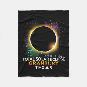 Texas Totality Total Solar Eclipse April 8 2024 Fleece Blanket