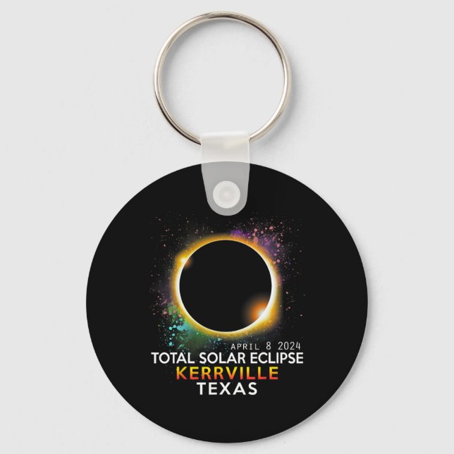 Texas Totality Total Solar Eclipse April 8 2024  Key Ring (Front)