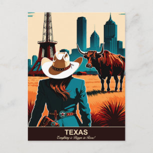 Texas Travel: Everything is Bigger in Texas Postcard