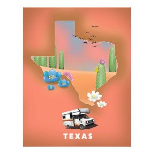 Texas travel poster