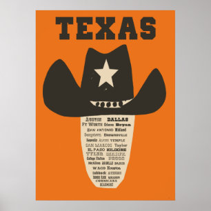 Texas travel poster