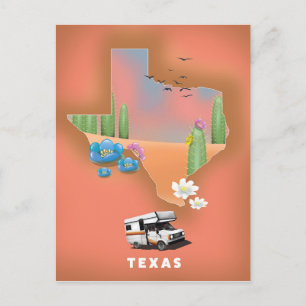 Texas travel poster postcard