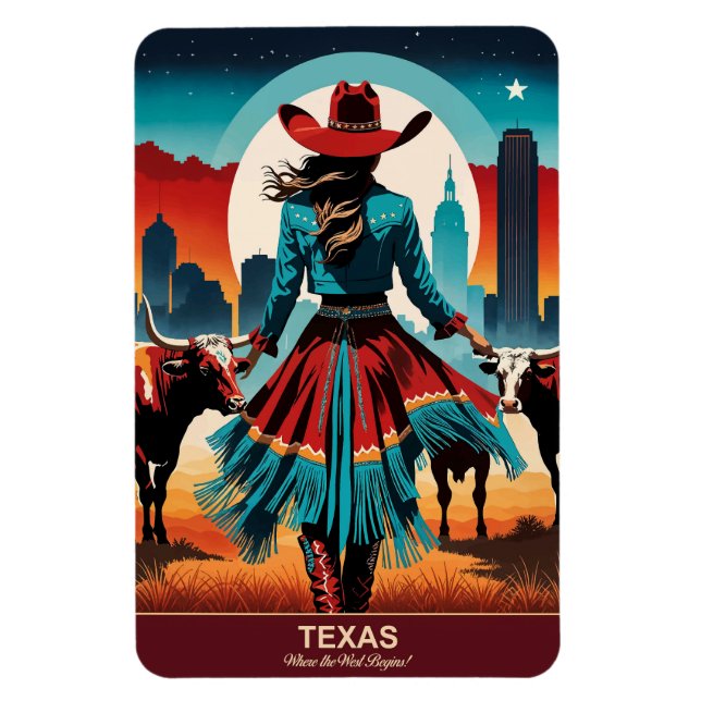 Texas Travel: Where the West Begins Flexible Magnet (Vertical)