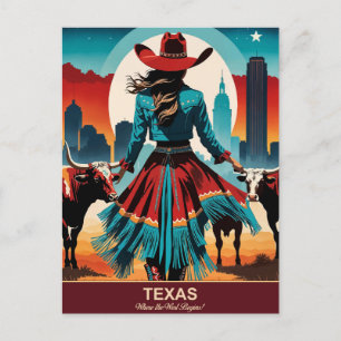 Texas Travel: Where the West Begins Postcard
