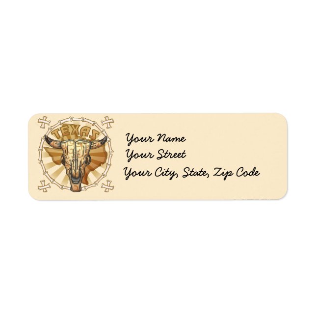 Texas Tribal cowboy Label Return Address Label (Front)
