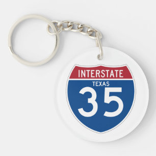 Texas TX I-35 Interstate Highway Shield - Key Ring