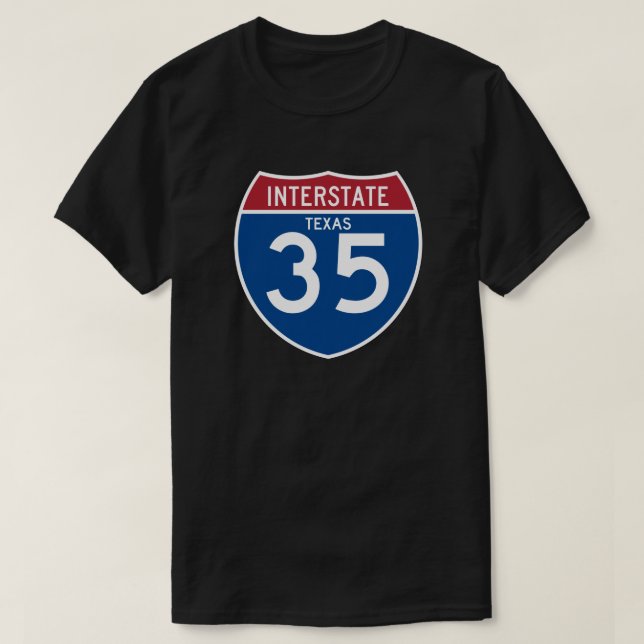 Texas TX I-35 Interstate Highway Shield - T-Shirt (Design Front)