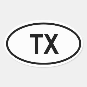 Texas "TX" Oval Sticker
