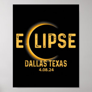 Texas Tx Tee Total Solar Eclipse Party 2024 Totali Poster