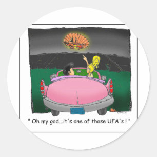 Texas UFO? Funny Tees, Gifts & Collectibles Classic Round Sticker