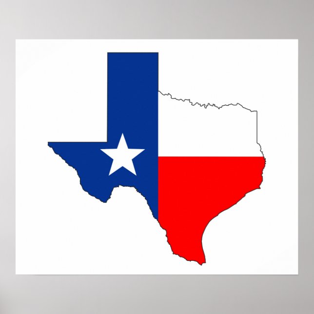 texas united states america map flag label shape poster (Front)