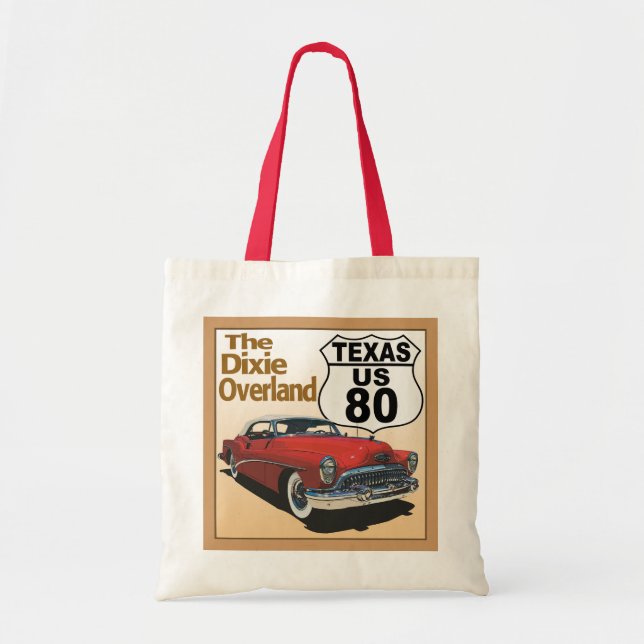 Texas US Route 80 - The Dixie Overland Tote Bag (Front)