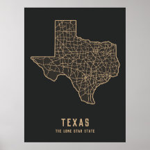 Texas US State road map - the Lone star state map