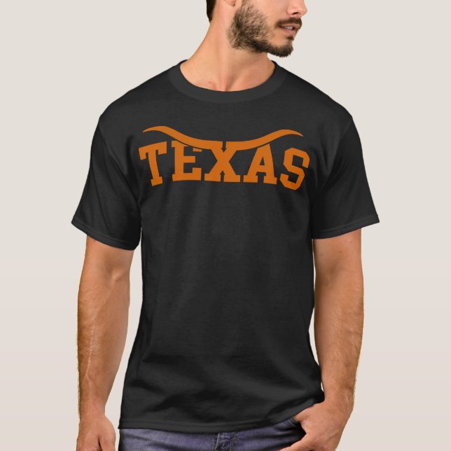 Texas Usa Bull American Font T-Shirt (Front)