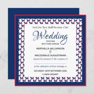 TEXAS USA FLAG Patriotic Custom Square Wedding Invitation
