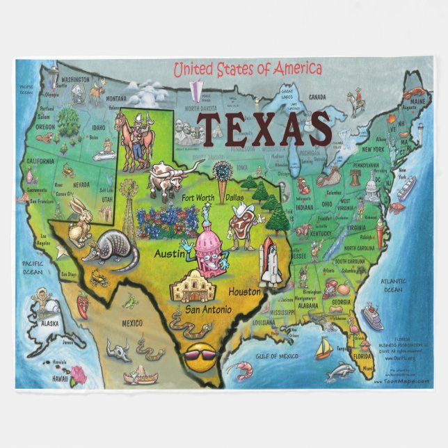 Texas USA Fleece Blanket (Front (Horizontal))