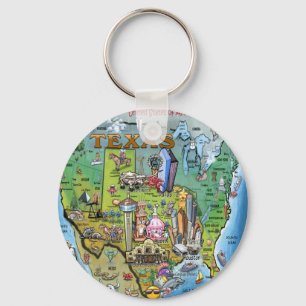 Texas USA Map Key Ring
