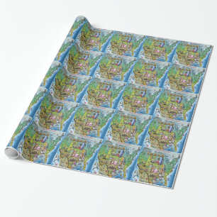 Texas USA Map Wrapping Paper