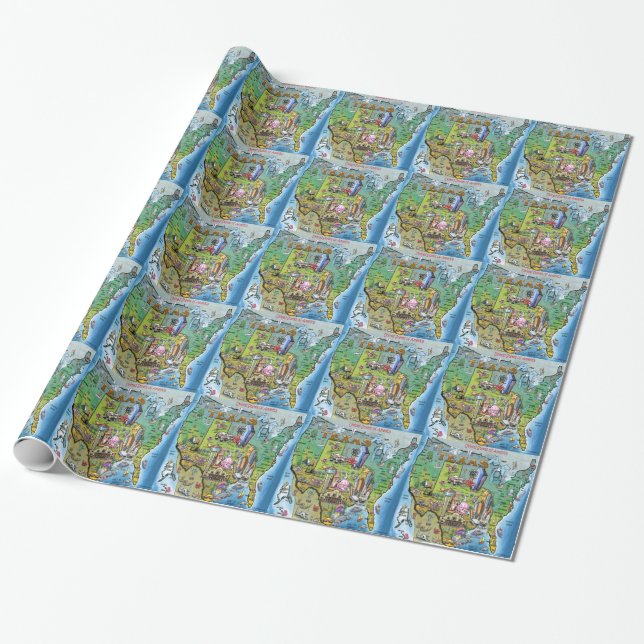 Texas USA Map Wrapping Paper (Unrolled)
