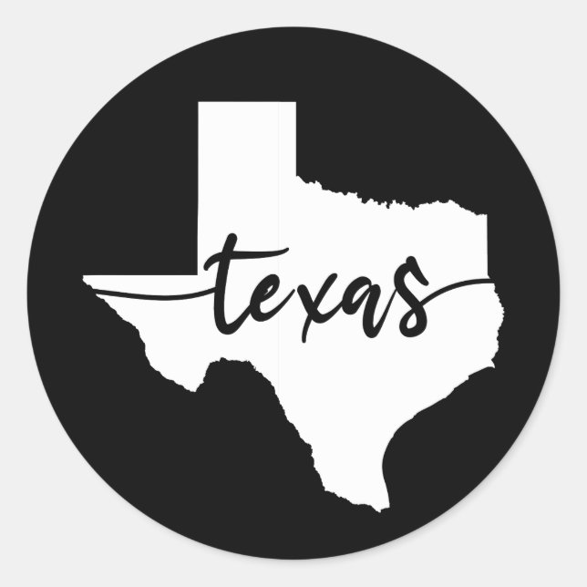 Texas USA State Map Classic Round Sticker (Front)