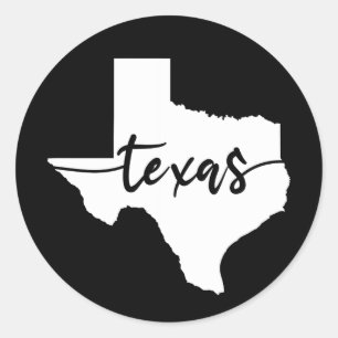 Texas USA State Map Classic Round Sticker