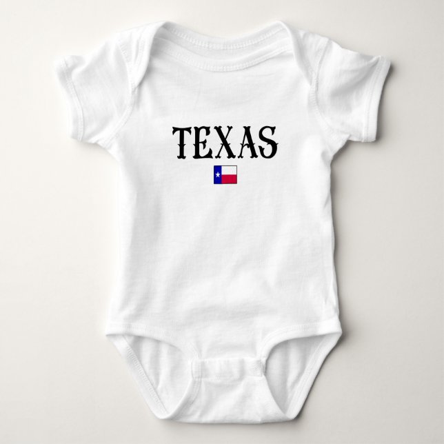 Texas USA State Map Flag Baby Bodysuit (Front)