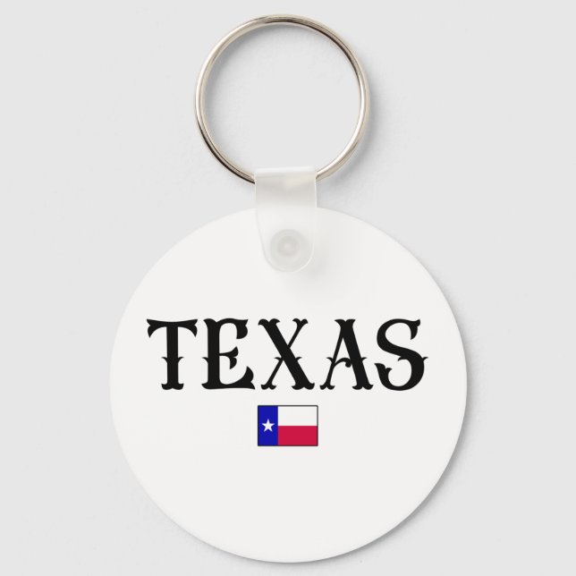 Texas USA State Map Flag Key Ring (Front)