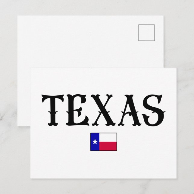 Texas USA State Map Flag Postcard (Front/Back)