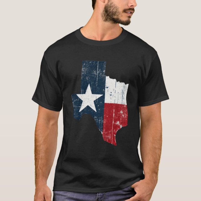 Texas Vertical Flag texan lone star state Pride T-Shirt (Front)