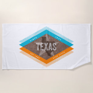 Texas Vintage Lone Star State Retro United States Beach Towel