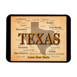 Texas Vintage Map Magnet