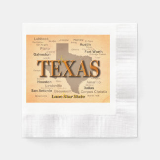 Texas Vintage Map Napkin