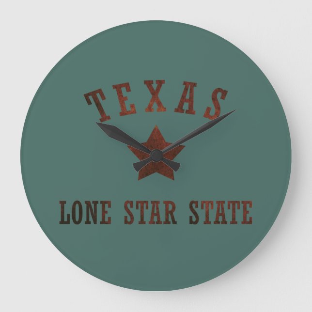 Texas vintage the lone star state large clock (Front)