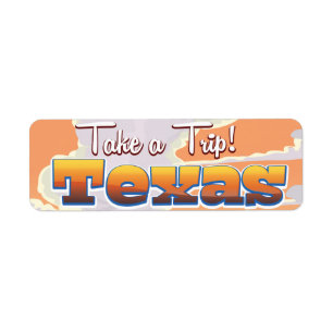 Texas Vintage Travel Poster Return Address Label