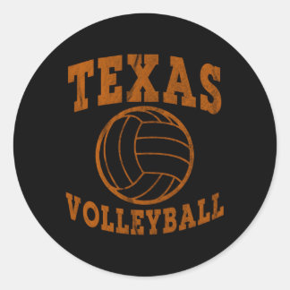 Texas Volleyball Distressed Classic Round Sticker