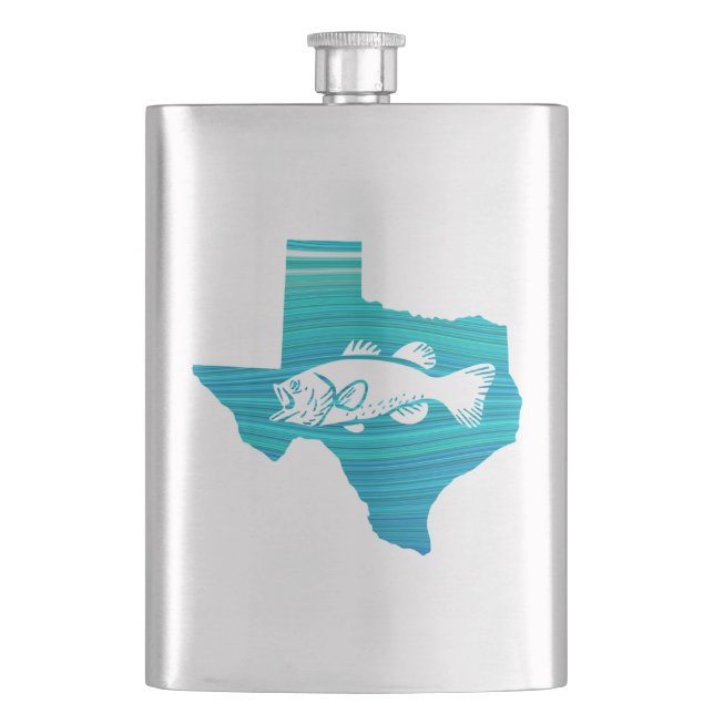 Texas Wave Fishing Hip Flask (Front)