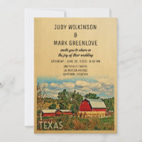 Texas Wedding Invitation Farm Barn Rustic