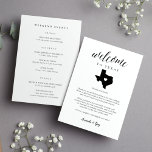 Texas Wedding Welcome Letter & Itinerary<br><div class="desc">Share a welcome message for your Texas wedding guests as well as an itinerary or schedule of the weekend's events. Front features your welcome message with a silhouette map of the state of Texas with a heart inside. Personalise the reverse side with your wedding day or wedding weekend itinerary. Perfect...</div>